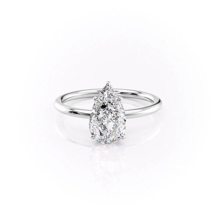 The Logan Set With Pear Solitaire Moissanite#material_18k-white