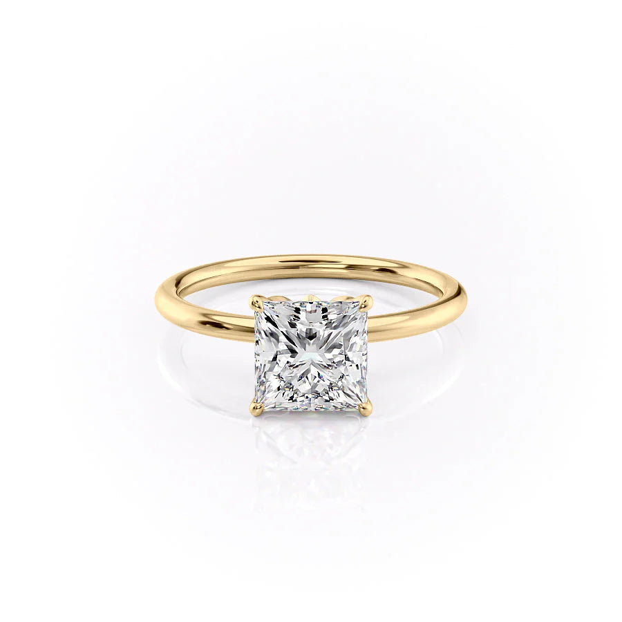 The Logan Set With Princess Solitaire Lab Diamond 1 Carat 14K Gold#material_14k-gold