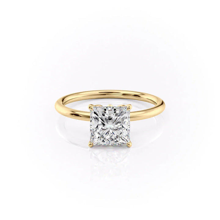 The Logan Set With Princess Solitaire Lab Diamond 1 Carat 14K Gold#material_14k-gold