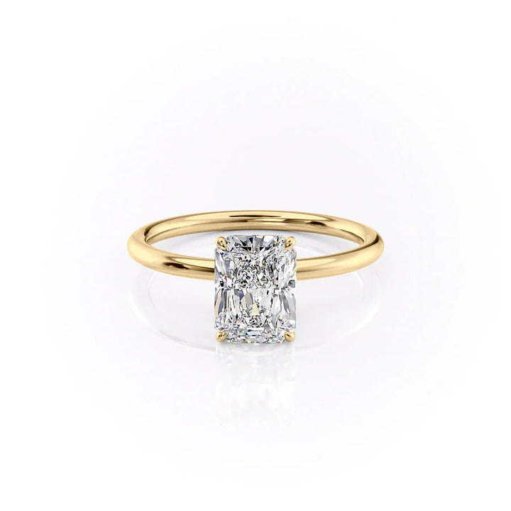 The Logan Set With Radiant Solitaire Lab Diamond 1 Carat 14K Gold#material_14k-gold