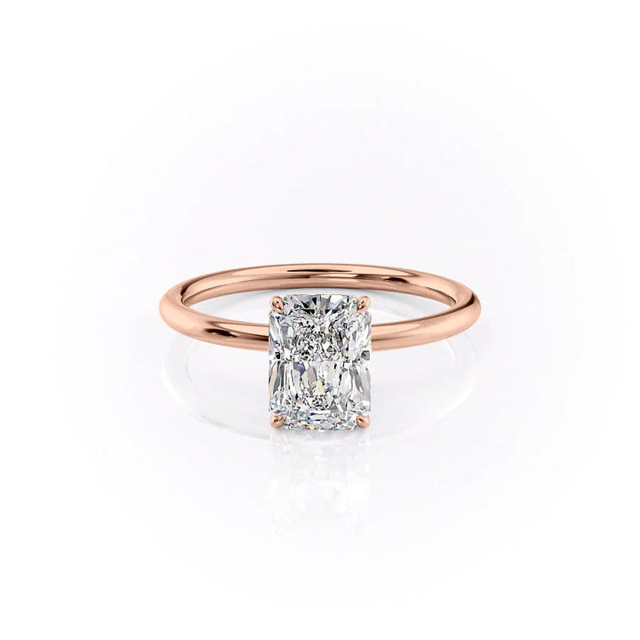 The Logan Set With Radiant Solitaire Moissanite#material_18k-rose