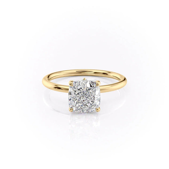 The Louise Set With Cushion Solitaire Lab Diamond 1 Carat 14K Gold#material_14k-gold