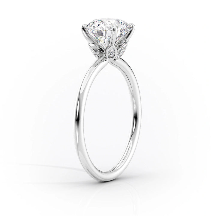 The Louise Set With Cushion Solitaire Lab Diamond 1.5 Carat 18K White#material_18k-white