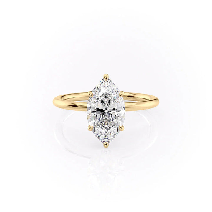 The Louise Set With Marquise Solitaire Lab Diamond 1 Carat 18K Gold#material_18k-gold