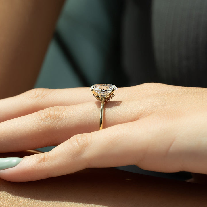 The Louise Oval Lab Diamond Moissanite Engagement Ring *Shown with 3 ct #material_gold