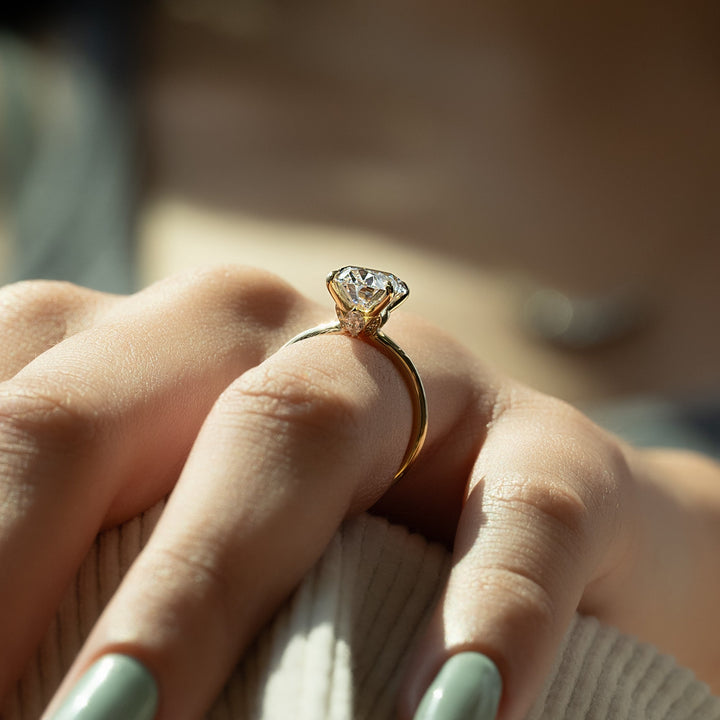 The Louise Oval Lab Diamond Moissanite Engagement Ring *Shown with 3 ct #material_gold