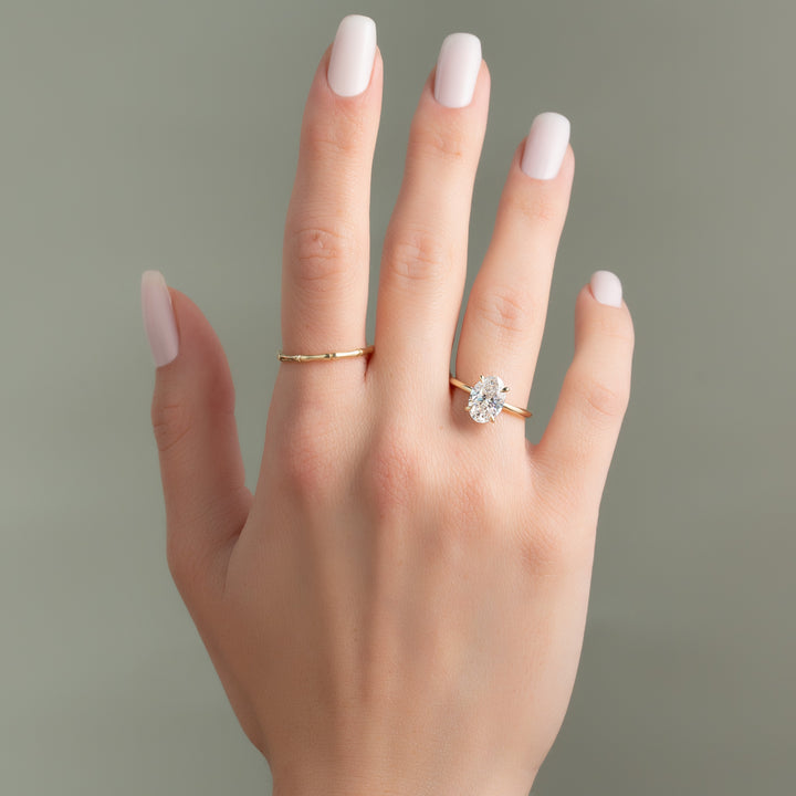 The Louise Oval Lab Diamond Moissanite Engagement Ring *Shown with 2 ct #material_gold