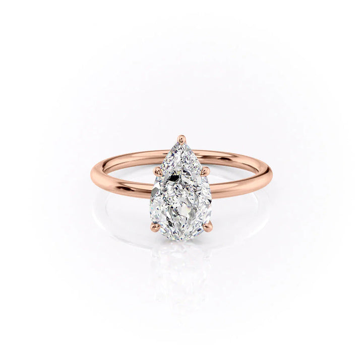 The Louise Set With Pear Solitaire Lab Diamond 1 Carat 14K Rose#material_14k-rose