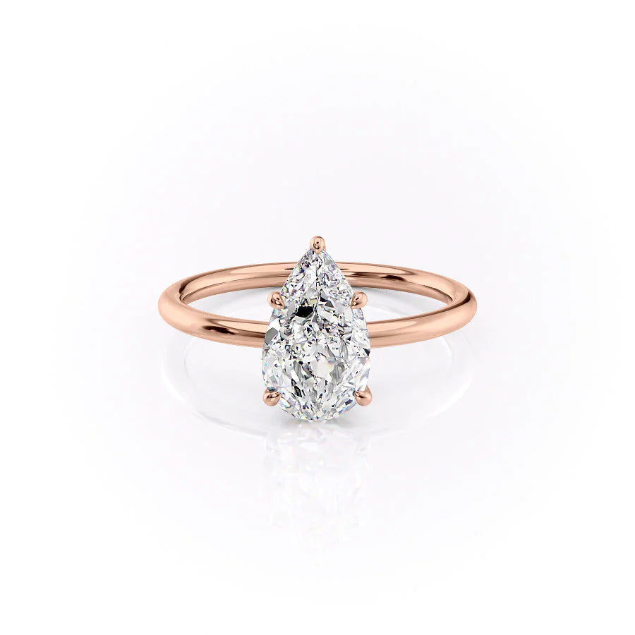 The Louise Set With Pear Solitaire Moissanite#material_14k-rose