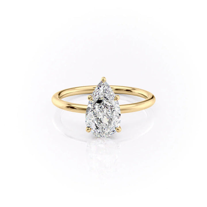 The Louise Set With Pear Solitaire Lab Diamond 1 Carat 18K Gold#material_18k-gold