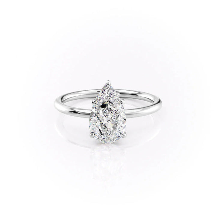 The Louise Set With Pear Solitaire Moissanite#material_18k-white