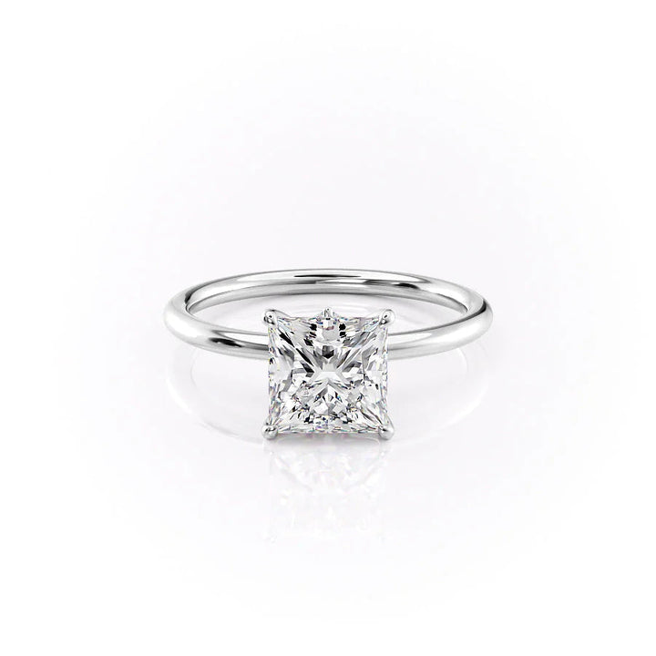 The Louise Set With Princess Solitaire Lab Diamond 1 Carat 14K White#material_14k-white