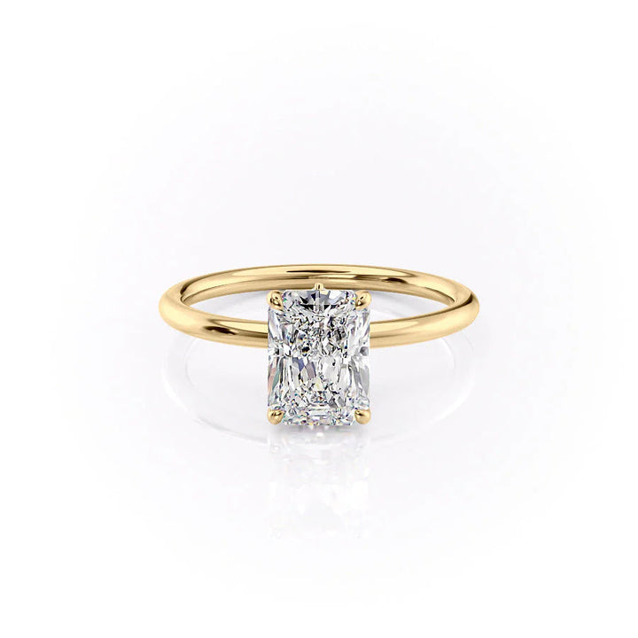 The Louise Set With Radiant Solitaire Moissanite#material_14k-gold