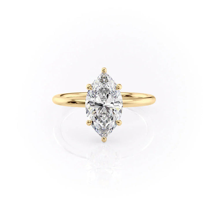 The Low Profile Liberty Set With Marquise Solitaire Moissanite#material_18k-gold