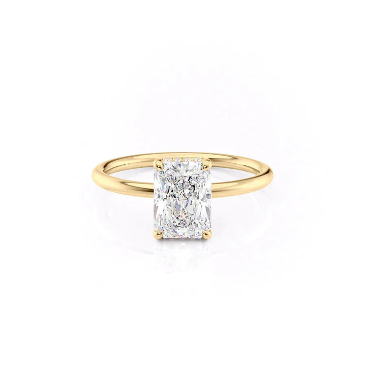 The Low Profile Liberty Set With Radiant Solitaire Moissanite#material_18k-gold