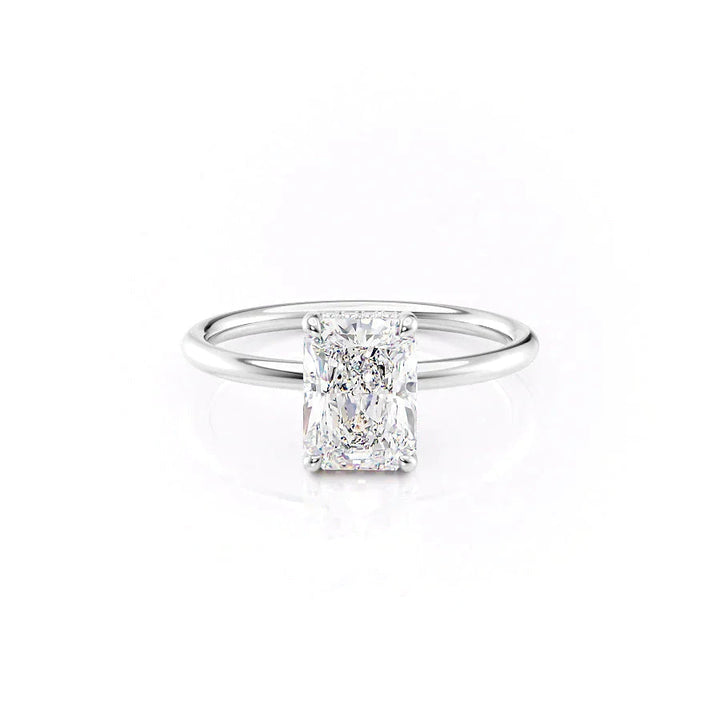 The Low Profile Liberty Set With Radiant Solitaire Lab Diamonds#material_18k-white