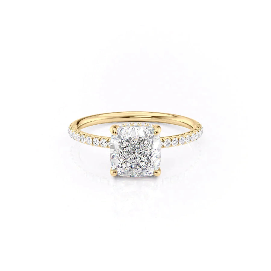 The Low Profile Pave Liberty Set With Cushion Pave Moissanite#material_14k-gold