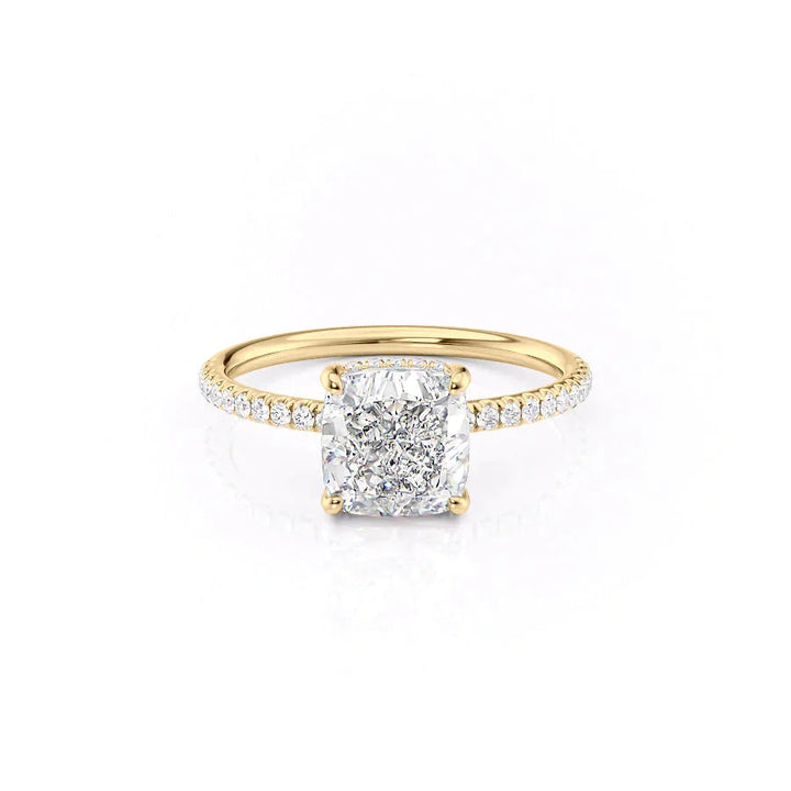 The Low Profile Pave Liberty Set With Cushion Pave Moissanite#material_14k-gold