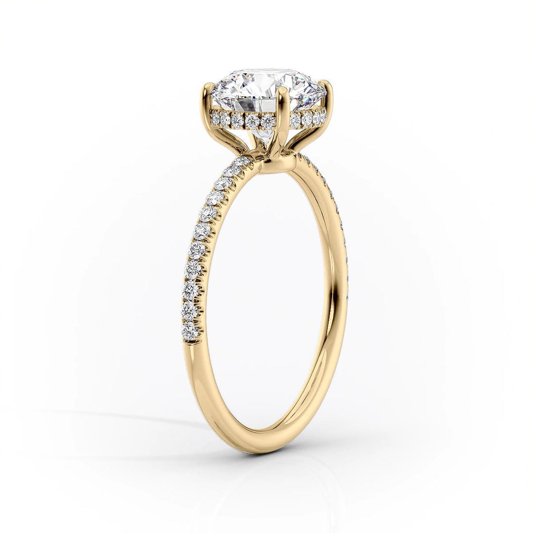 The Low Profile Pave Liberty Set With Cushion Pave Moissanite#material_14k-gold