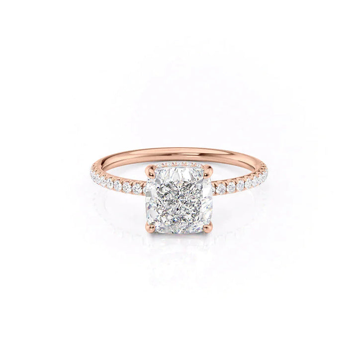 The Low Profile Pave Liberty Set With Cushion Pave Lab Diamonds#material_14k-rose