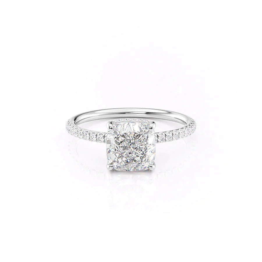 The Low Profile Pave Liberty Set With Cushion Pave Moissanite#material_14k-white