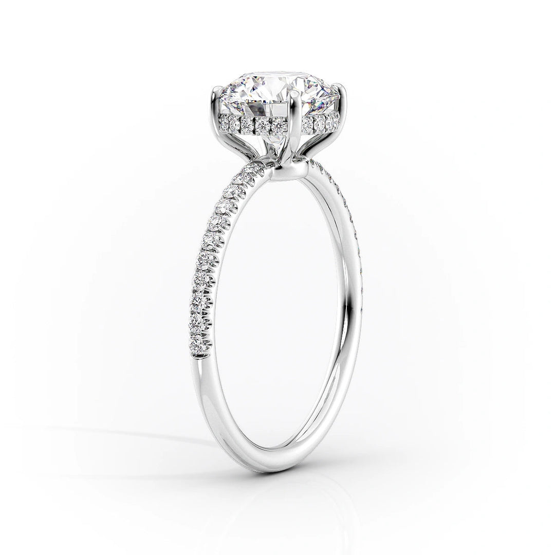 The Low Profile Pave Liberty Set With Cushion Pave Moissanite#material_18k-white