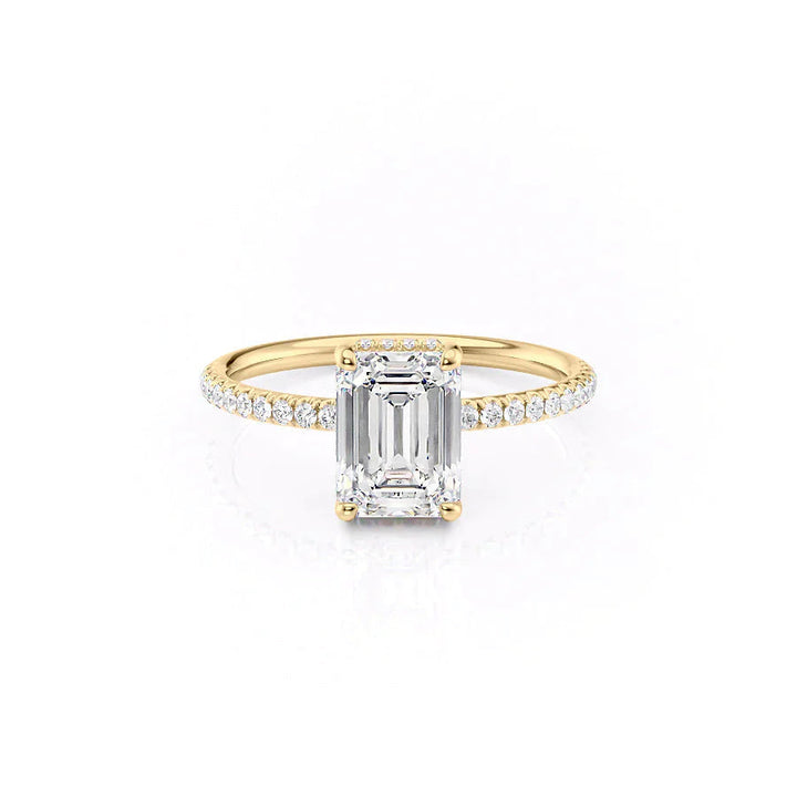 The Low Profile Pave Liberty Set With Emerald Pave Moissanite#material_14k-gold