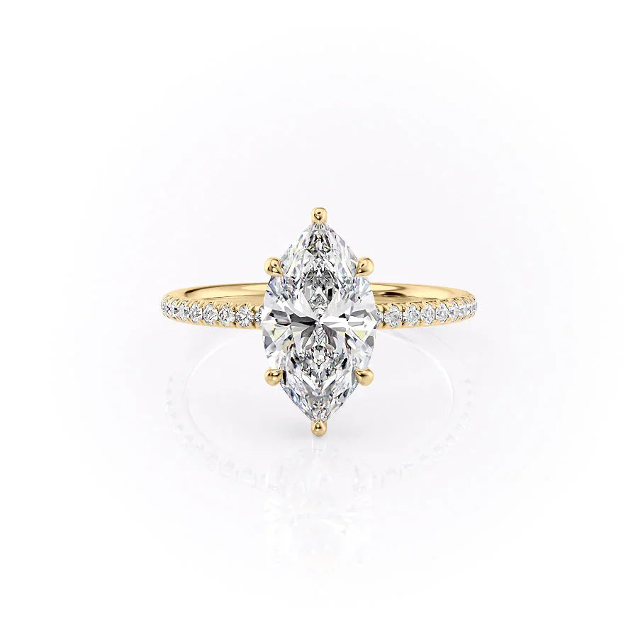 The Low Profile Pave Liberty Set With Marquise Pave Moissanite#material_14k-gold