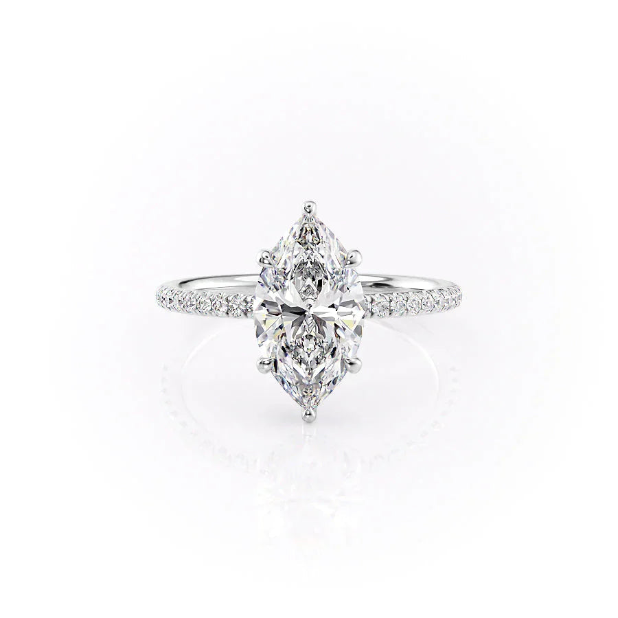 The Low Profile Pave Liberty Set With Marquise Pave Moissanite#material_14k-white