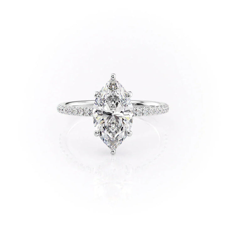 The Low Profile Pave Liberty Set With Marquise Pave Moissanite#material_14k-white