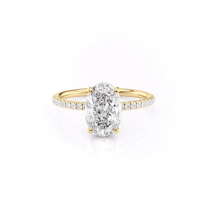 The Low Profile Pave Liberty Set With Oval Pave Moissanite#material_14k-gold