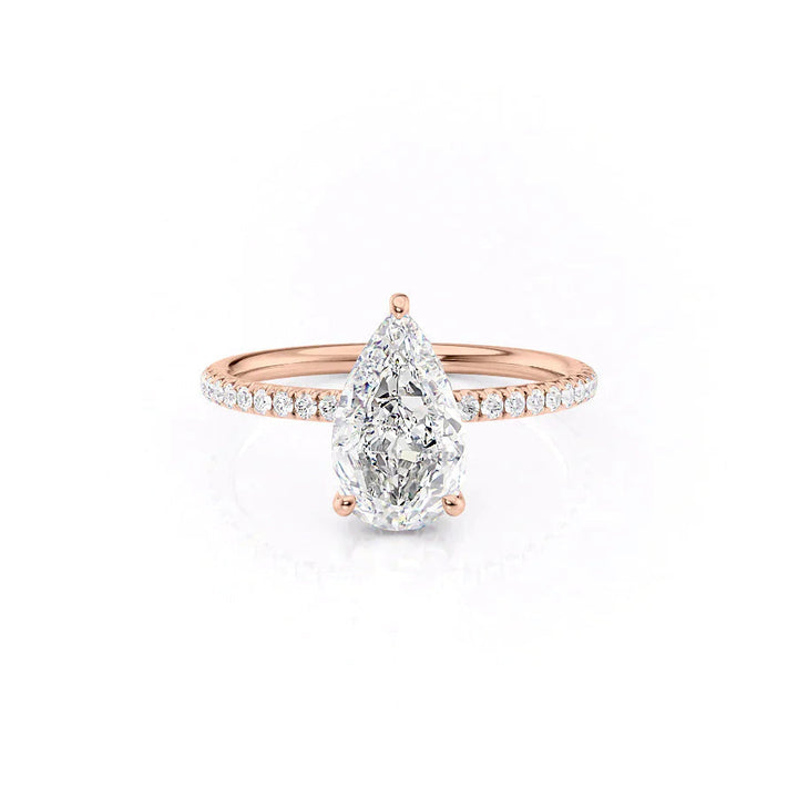 The Low Profile Pave Liberty Set With Pear Pave Moissanite#material_14k-rose