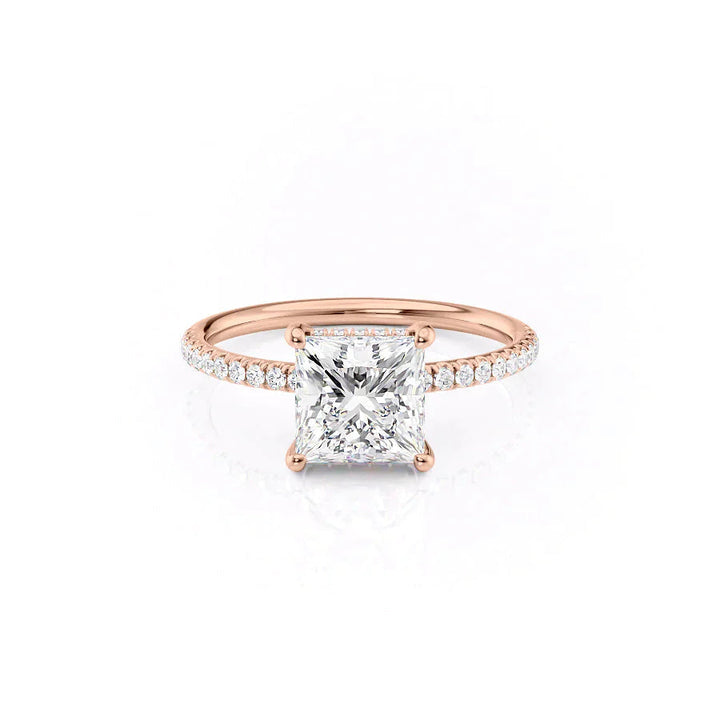 The Low Profile Pave Liberty Set With Princess Pave Moissanite#material_14k-rose