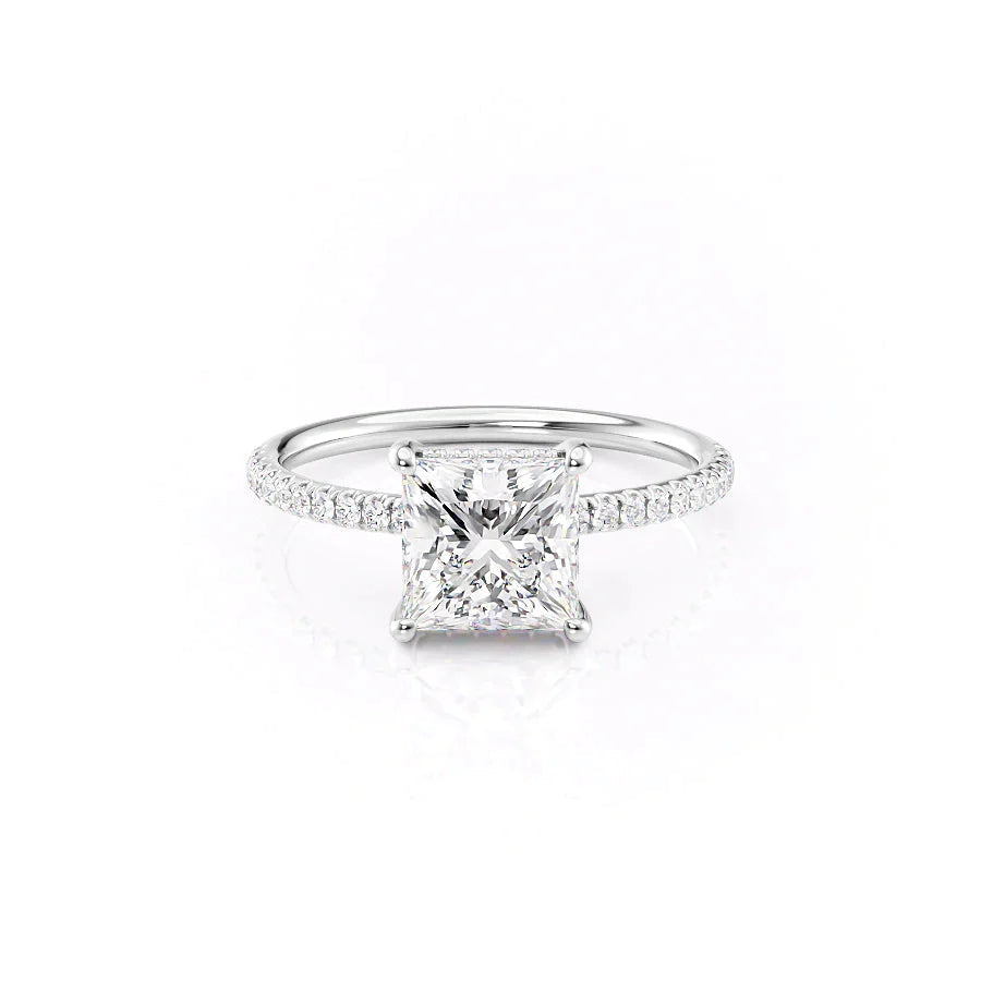 The Low Profile Pave Liberty Set With Princess Pave Moissanite#material_14k-white