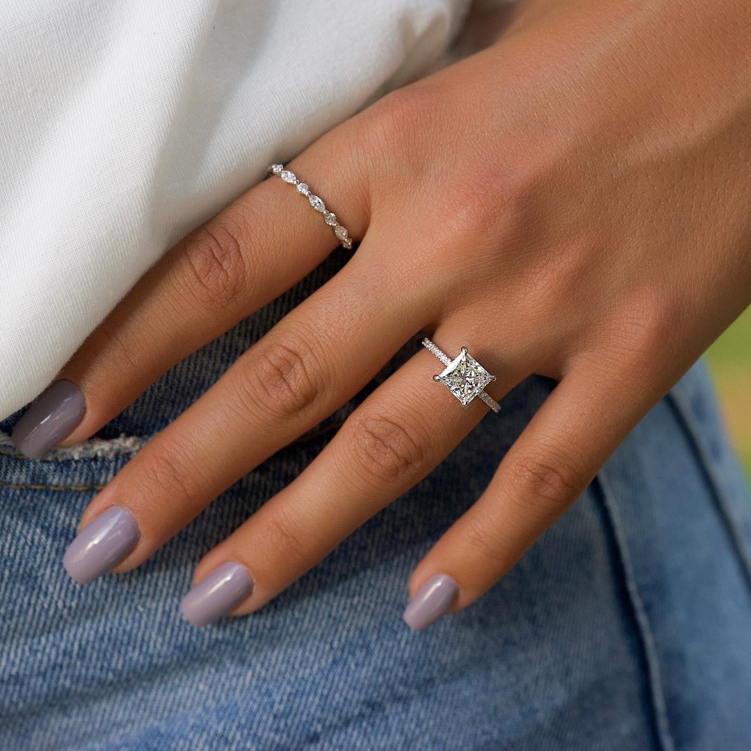 The Low Profile Pave Liberty Set With Princess Pave Lab Diamonds#material_18k-white