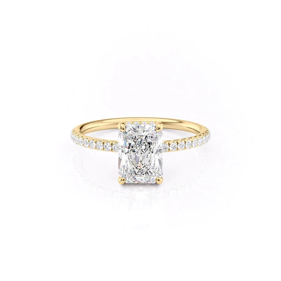 The Low Profile Pave Liberty Set With Radiant Pave Moissanite#material_14k-gold