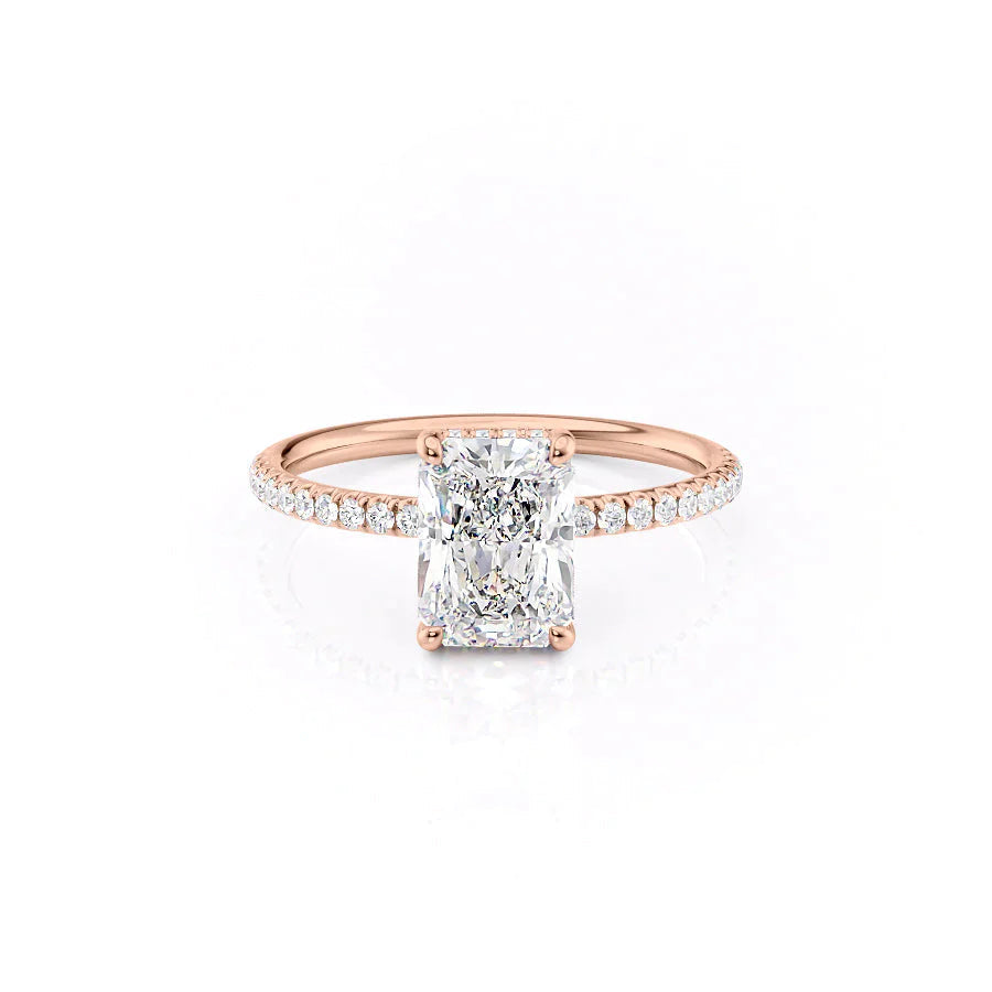 The Low Profile Pave Liberty Set With Radiant Pave Moissanite#material_14k-rose