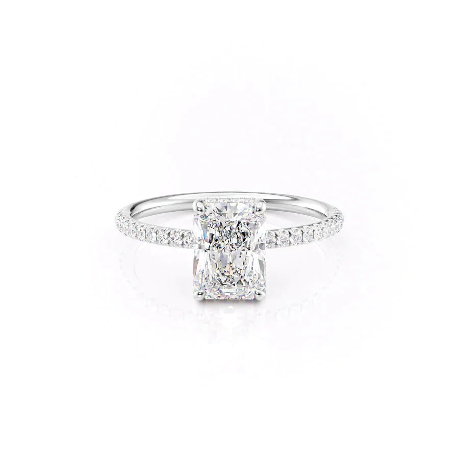 The Low Profile Pave Liberty Set With Radiant Pave Moissanite#material_14k-white