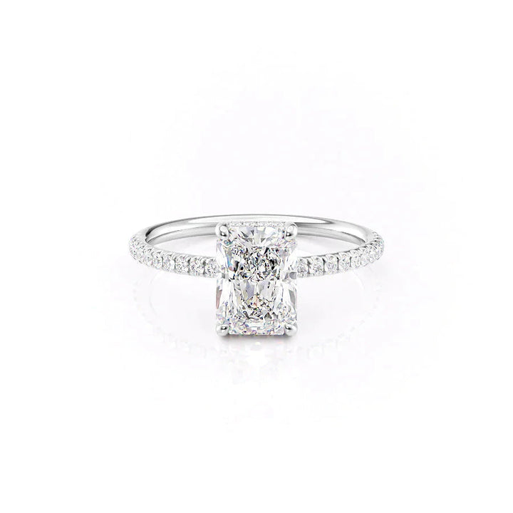 The Low Profile Pave Liberty Set With Radiant Pave Moissanite#material_14k-white