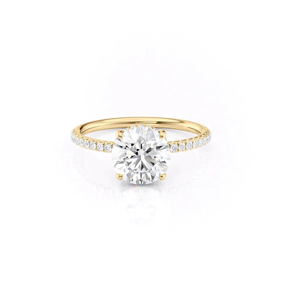 The Low Profile Pave Liberty Set With Round Pave Moissanite#material_14k-gold