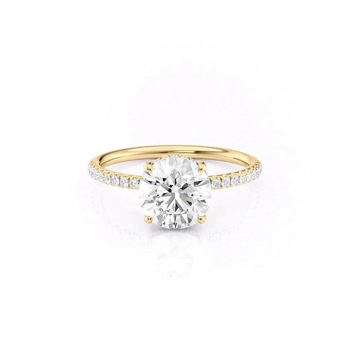 The Low Profile Pave Liberty Set With Round Pave Moissanite#material_14k-gold