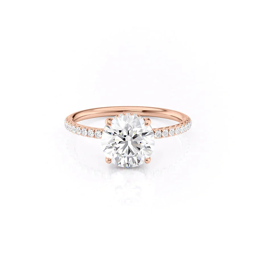 The Low Profile Pave Liberty Set With Round Pave Moissanite#material_14k-rose