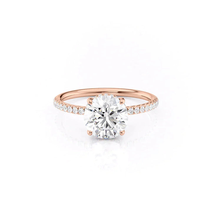 The Low Profile Pave Liberty Set With Round Pave Moissanite#material_14k-rose