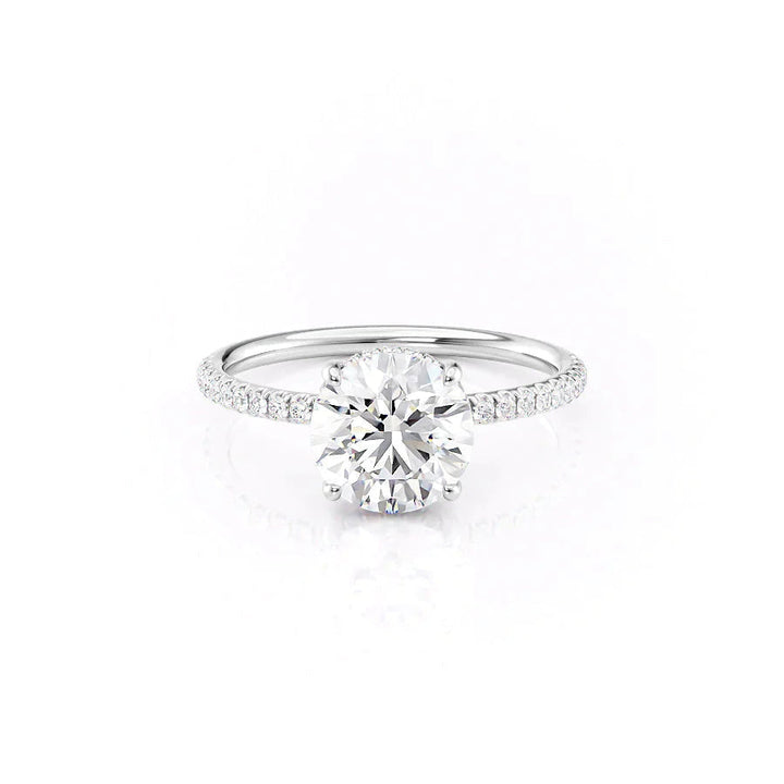 The Low Profile Pave Liberty Set With Round Pave Moissanite#material_14k-white