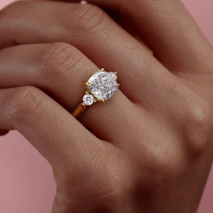 The Lucy Cushion Lab Diamond Moissanite Engagement Ring *Shown with 2 ct #material_gold
