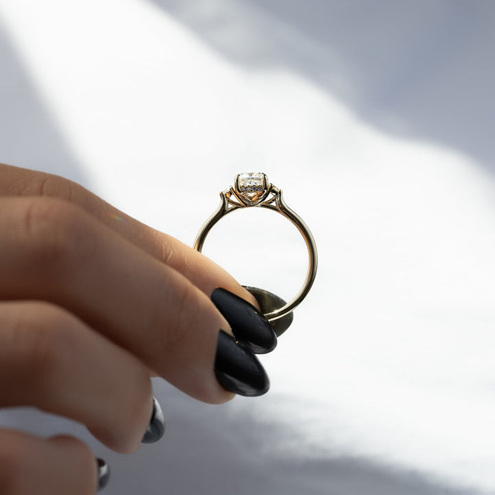 The Lucy Cushion Lab Diamond Moissanite Engagement Ring *Shown with 1 ct #material_gold