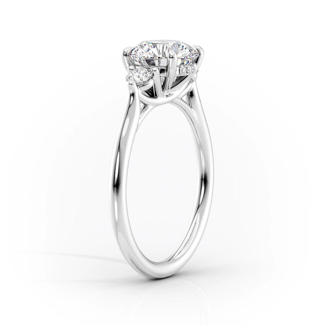 The Lucy Set With Pear Side Stone Lab Diamond 1.5 Carat 14K White#material_14k-white