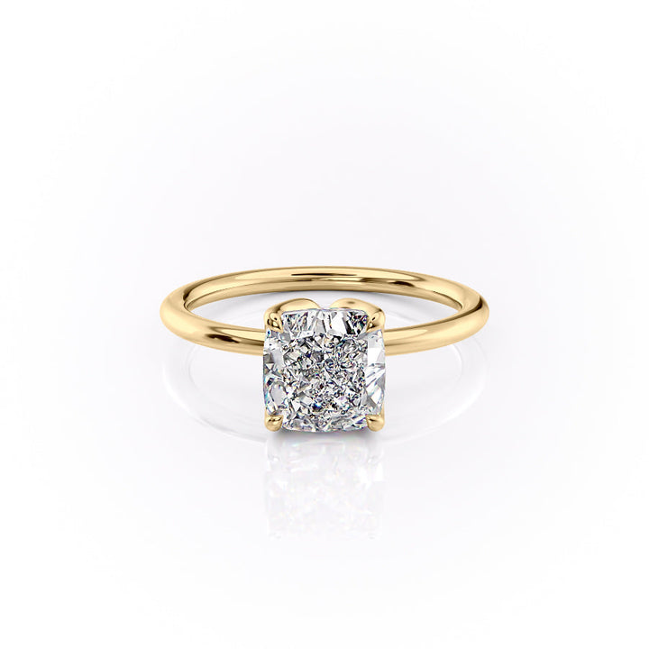 The Luisa Set With A Cushion Solitaire Moissanite 1 Carat 18K Gold#material_18k-gold