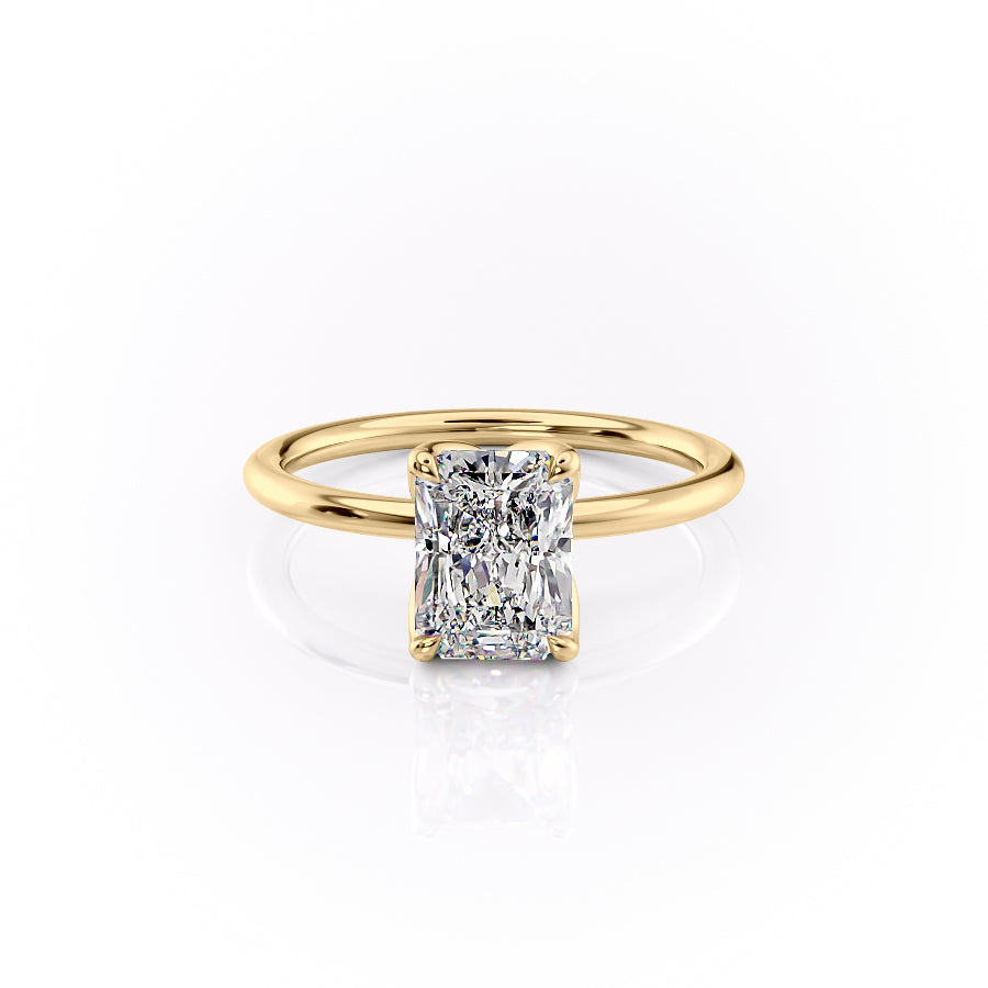 The Luisa Set With A Radiant Solitaire Moissanite 1 Carat 18K Gold#material_18k-gold