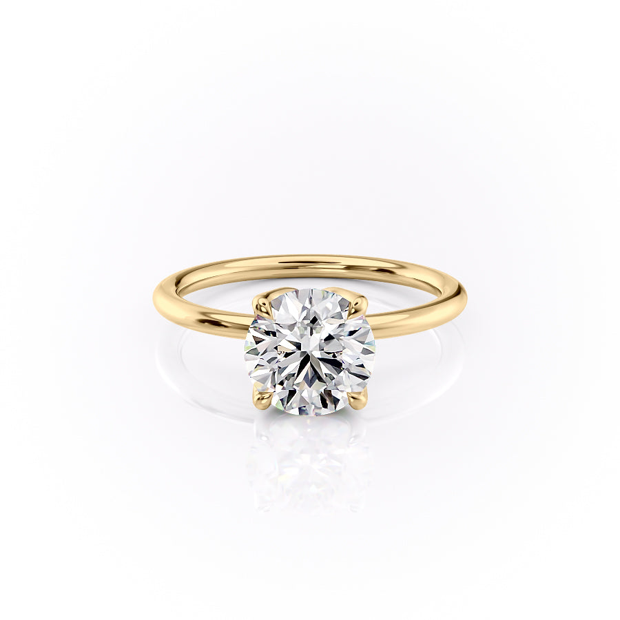 The Luisa Set With A Round Solitaire Moissanite 1 Carat 14K Gold#material_14k-gold